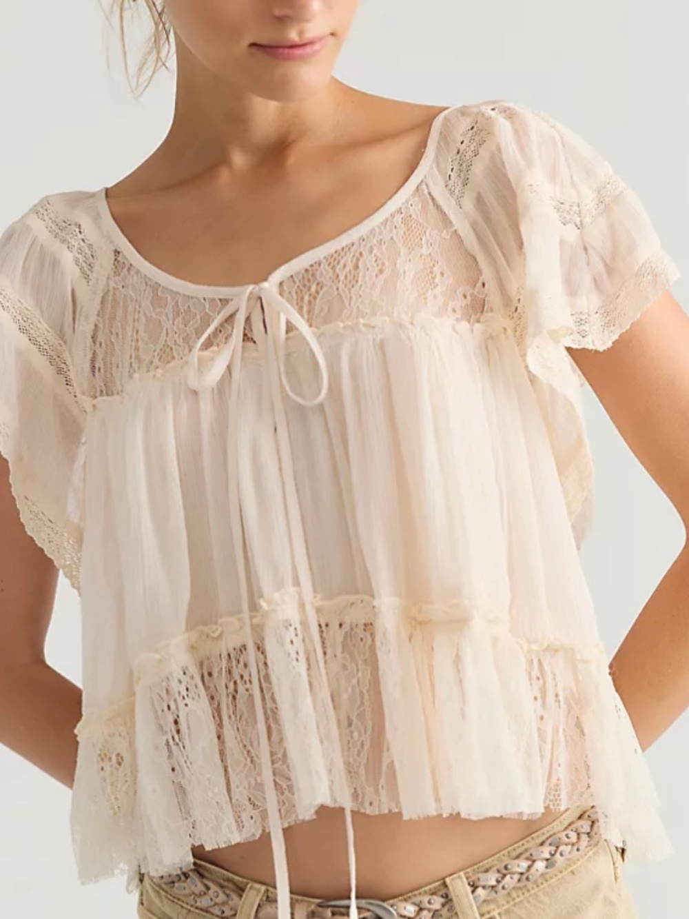 Free People Teddy Top in Ivory